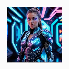 Futuristic Girl In Futuristic Suit 5 Canvas Print