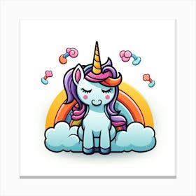 Unicorn In The Clouds Canvas Print