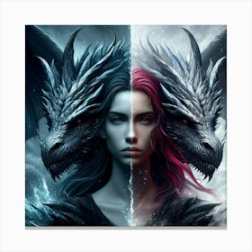 Two Dragons 1 Canvas Print