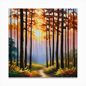 Sunset In The Woods 18 Canvas Print