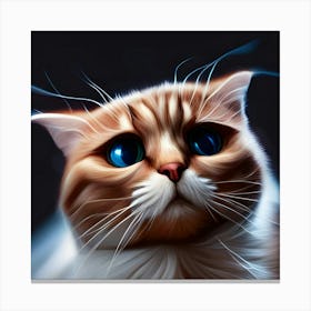 Cat With Blue Eyes 5 Canvas Print