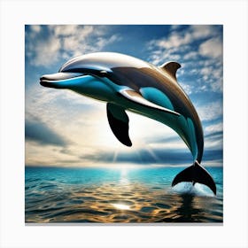 Dolphin Jumping Canvas Print