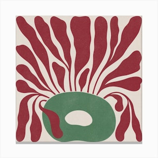 Modern Plant 2 Square Canvas Print