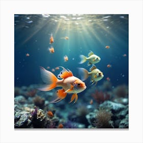 Goldfish In The Sea 1 Canvas Print