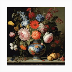 A Still Life Of Flowers In A Wanli Vase, Ambrosius Bosschaert the Elder 5 Canvas Print