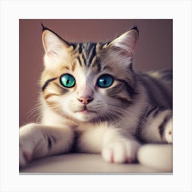 Cat With Blue Eyes Canvas Print