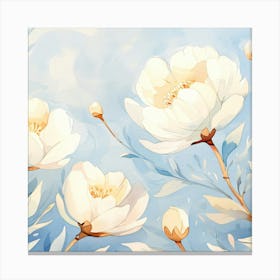 White Peonies 1 Canvas Print