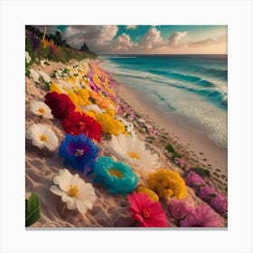 Flowers On The Beach 2 Canvas Print