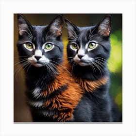 Black And Orange Cats Canvas Print