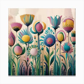 A Vibrant And Abstract Illustration Of 10 Flowers J5je5gctswqssrd0beifeq Hcz2k0 Jtuccljd9ahwdhq Canvas Print