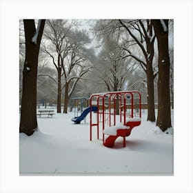 Playground In The Snow Canvas Print