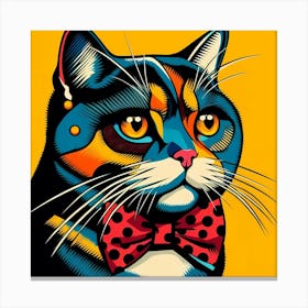 Cat With Bow Tie Canvas Print