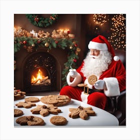 Santa Claus And Cookies 1 Canvas Print