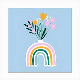 Rainbow Flower Vase Canvas Print