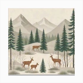 Deer In The Woods Canvas Print