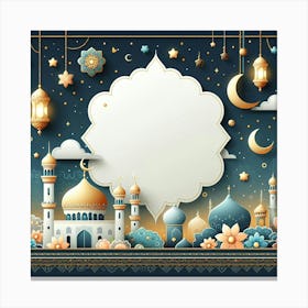 Muslim Holiday Greeting Card 2 Canvas Print
