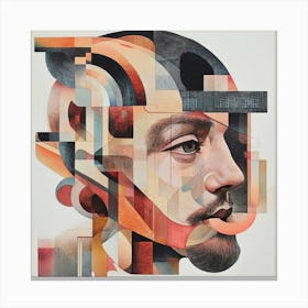 Abstract Portrait Of A Man 4 Canvas Print