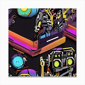 Robots In Space 2 Canvas Print