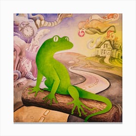 Monitor Lizard On The Log 1 Canvas Print