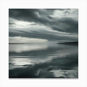 Dark Clouds Over A Lake Canvas Print