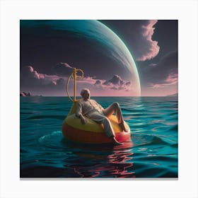 Man Floating In The Water Canvas Print