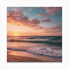 Sunset On The Beach Canvas Print