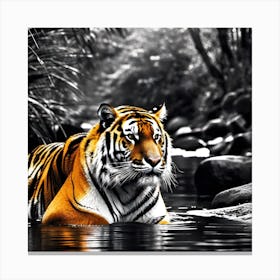 Tiger In Water 4 Canvas Print