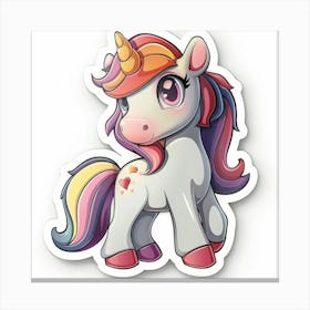 Unicorn Sticker 126 Canvas Print