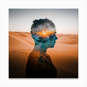 Portrait Of A Man In The Desert Canvas Print