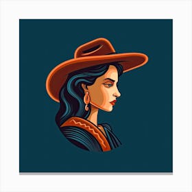Cowgirl Portrait Face 8 Canvas Print