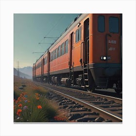 Train On The Tracks 4 Canvas Print