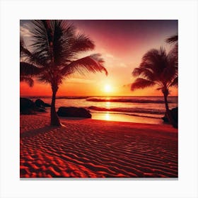 Sunset On The Beach 371 Canvas Print