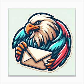 Eagle Holding An Envelope Canvas Print