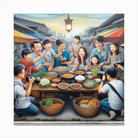 Globetrotting Family Food Fair: How to Share and Enjoy Dishes from Around the World Canvas Print