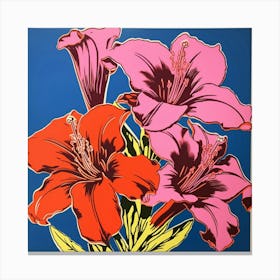 Lily 4 Pop Art Illustration Square Canvas Print