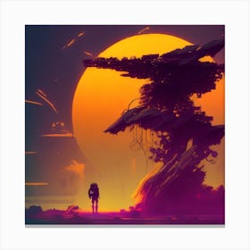 Saturn cyberpunk Canvas Print