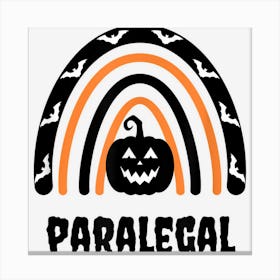 Paralegal Autumn Fall Halloween Spooky Pumpkin Rainbow Canvas Print