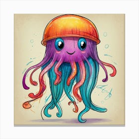 Octopus Illustration Canvas Print