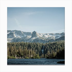Crystal Crag From Twin Lakes Desaturated Square Canvas Print