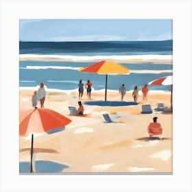 People At The Beach 1 Canvas Print