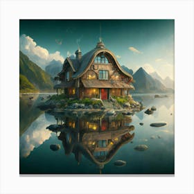 House On A Lake Canvas Print