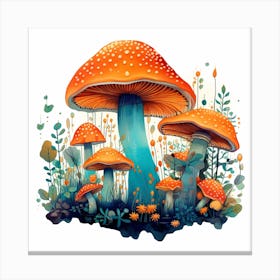 Mushrooms In The Forest 56 Canvas Print