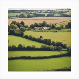 Aerial View Of Farmland 3 Canvas Print