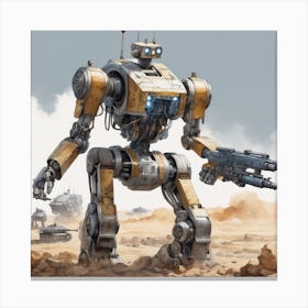 Robot In The Desert 14 Canvas Print