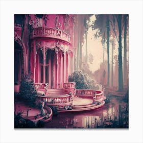 Pink House In The Forest Canvas Print