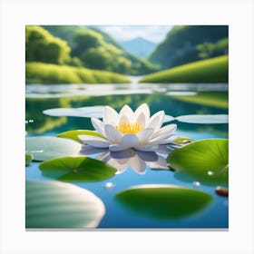 Water Lily In The Lake Canvas Print