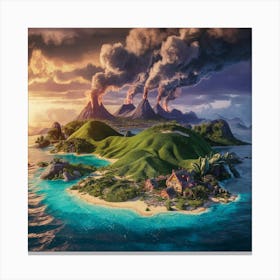 A Stunning 3d Rendering Of An Imaginary Island Mea Cvez4adfqzsqxlk Diofgg J8isuc1kq Wgzqhnkp5ulg Canvas Print