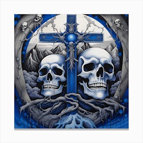 Skulls And Cross 4 Canvas Print