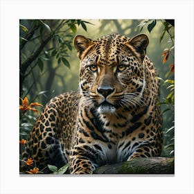 Leopard in the forest Canvas Print