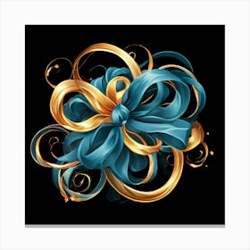 Vector Decorative Ornamental Ribbon Bow Curled Twisted Elegant Delicate Stylish Adorned F (11) Canvas Print